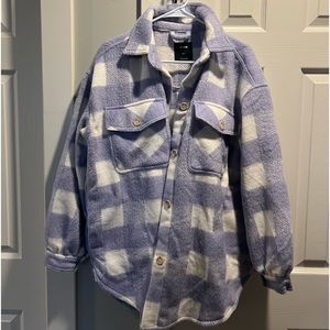 Cotton on purple shacket flannel